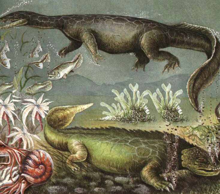 Мезозойская эра триас. Триасовый период мезозойской эры животные. Динозавры Триасового периода. Мезозойская Эра Триас животные.