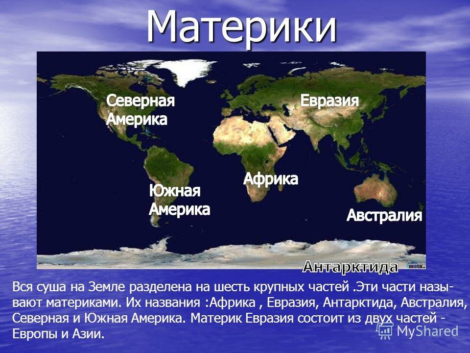 Какие континенты есть на Земле — названия, расположение на карте мира и характеристика