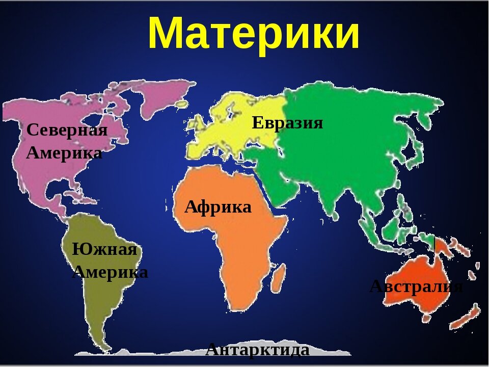 Сколько материков на земле - названия, площадь, население, карты и описание